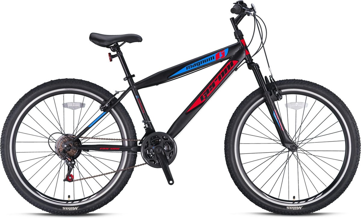 Vélo VTT SuperSuper Kiyoko pour enfants - 26 pouces - Noir/Bleu