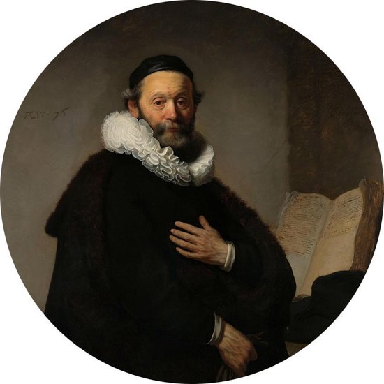 Johannes Uytenbogaert, Rembrandt van Rijn - Photo sur papier peint Cercle - ⌀ 40 cm