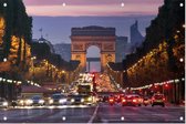 Champs-Élysées met Arc de Triomphe in Parijs - Foto op Tuinposter - 90 x 60 cm