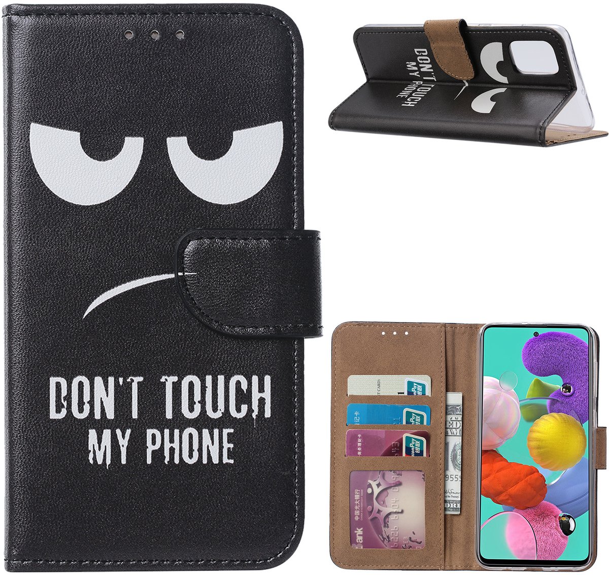 BixB Samsung A51 Hoesje - Bookcase Portemonnee cover - Quote & Print Design
