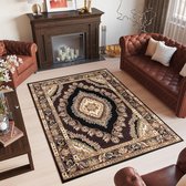 Tapiso Bali PP Vloerkleed Antraciet Oosters Laagpolig Tapijt Maat- 80x150