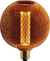 Specilights Led Kooldraadlamp – Led Lamp - LED Cage Globe G125 - 3-Stap dimbare lamp - Zwart metaal – Industrieel