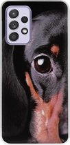 - ADEL Siliconen Back Cover Softcase Hoesje Geschikt voor Samsung Galaxy A72 - Teckel Hond
