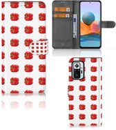 Telefoonhoesje Xiaomi Redmi Note 10 Pro Book Case Paprika Red