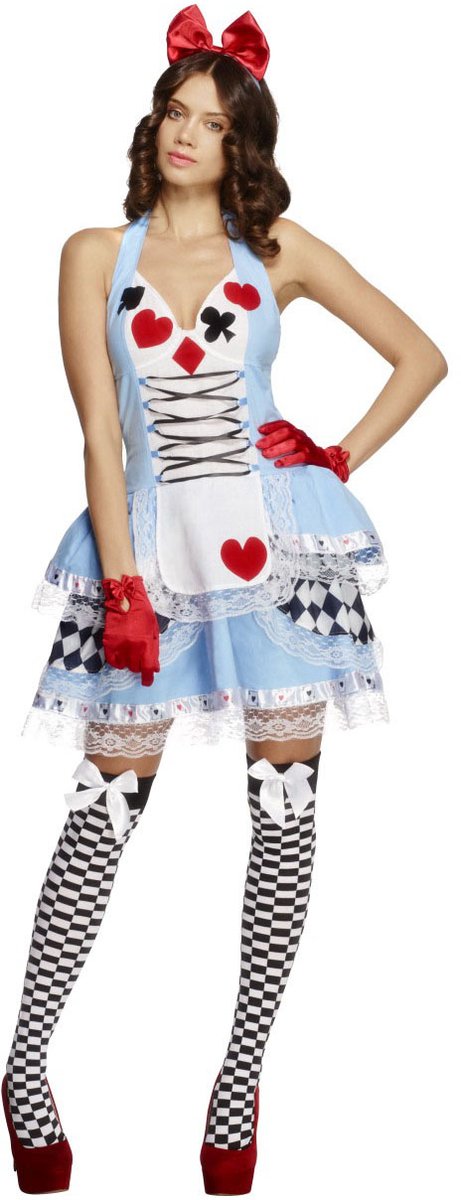 Alice in Wonderland kostuum | Halternek jurkje maat M (40-42)