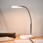 Lindby - LED bureaulamp - 1licht - kunststof, metaal - H: 35 cm - wit, chroom - Inclusief lichtbron