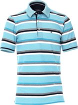 Casa Moda Polo Shirt Blauw Gestreept 903443300-174 - XL