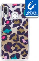 Samsung Galaxy A40 Hoesje - My Style - Magneta Serie - TPU Backcover - Colorful Leopard - Hoesje Geschikt Voor Samsung Galaxy A40