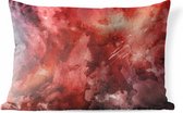 Buitenkussens - Tuin - Abstract werk gemaakt met waterverf en rode tinten - 60x40 cm
