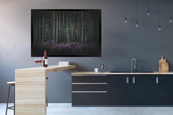 Photo encadrée - Cadre photo Lavande en forêt noir sans passe partout 120x80 cm - Affiche encadrée (Décoration murale salon / chambre)