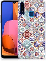Leuk TPU Back Cover Geschikt voor Samsung Galaxy A20s Hoesje Tegels Kleur