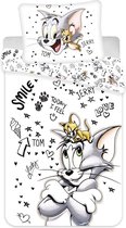 Tom & Jerry Dekbedovertrek Smile  - Eenpersoons - 140  x 200 cm - Katoen