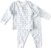 Little Label Pyjama Meisjes - Maat 74-80 - Vlindertjesprint Blauw - Zachte BIO Katoen