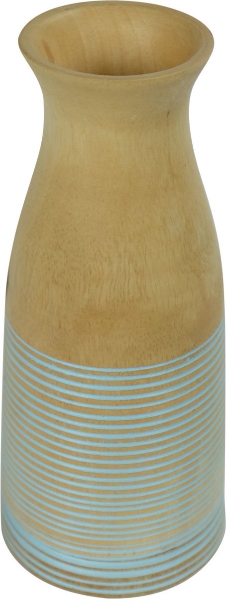 Fine Asianliving Japandi Vaas Mangohout Handgemaakt Blauw D7xH23cm