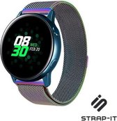 Milanees Smartwatch bandje - Geschikt voor  Samsung Galaxy Watch Active / Active2 Milanese band - regenboog - Strap-it Horlogeband / Polsband / Armband