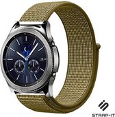 Nylon Smartwatch bandje - Geschikt voor  Samsung Gear S3 Classic & Frontier nylon band - olijf - Strap-it Horlogeband / Polsband / Armband