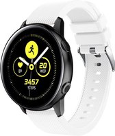 Siliconen Smartwatch bandje - Geschikt voor  Samsung Galaxy Watch Active silicone band - wit - Horlogeband / Polsband / Armband