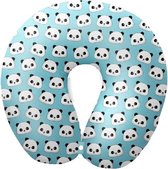 I-total Reiskussen Panda 30 X 27 Cm Polyester Lichtblauw