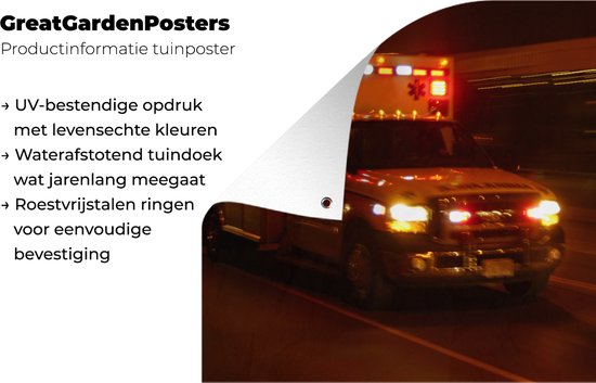 Affiche de jardin d'ambulance à conduite rapide 90x60 cm - Toile de jardin / Toile d'extérieur / Peintures pour l'extérieur (décoration de jardin)