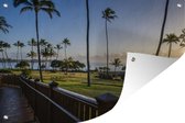 Tuindecoratie Zonsopgang Kauai - 60x40 cm - Tuinposter - Tuindoek - Buitenposter