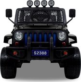 Monster Jeep Elektrische Kinderauto Zwart - Krachtig Accuvoertuig - Op Afstand Bestuurbaar - Veilig Voor Kinderen - Werkende Koplampen