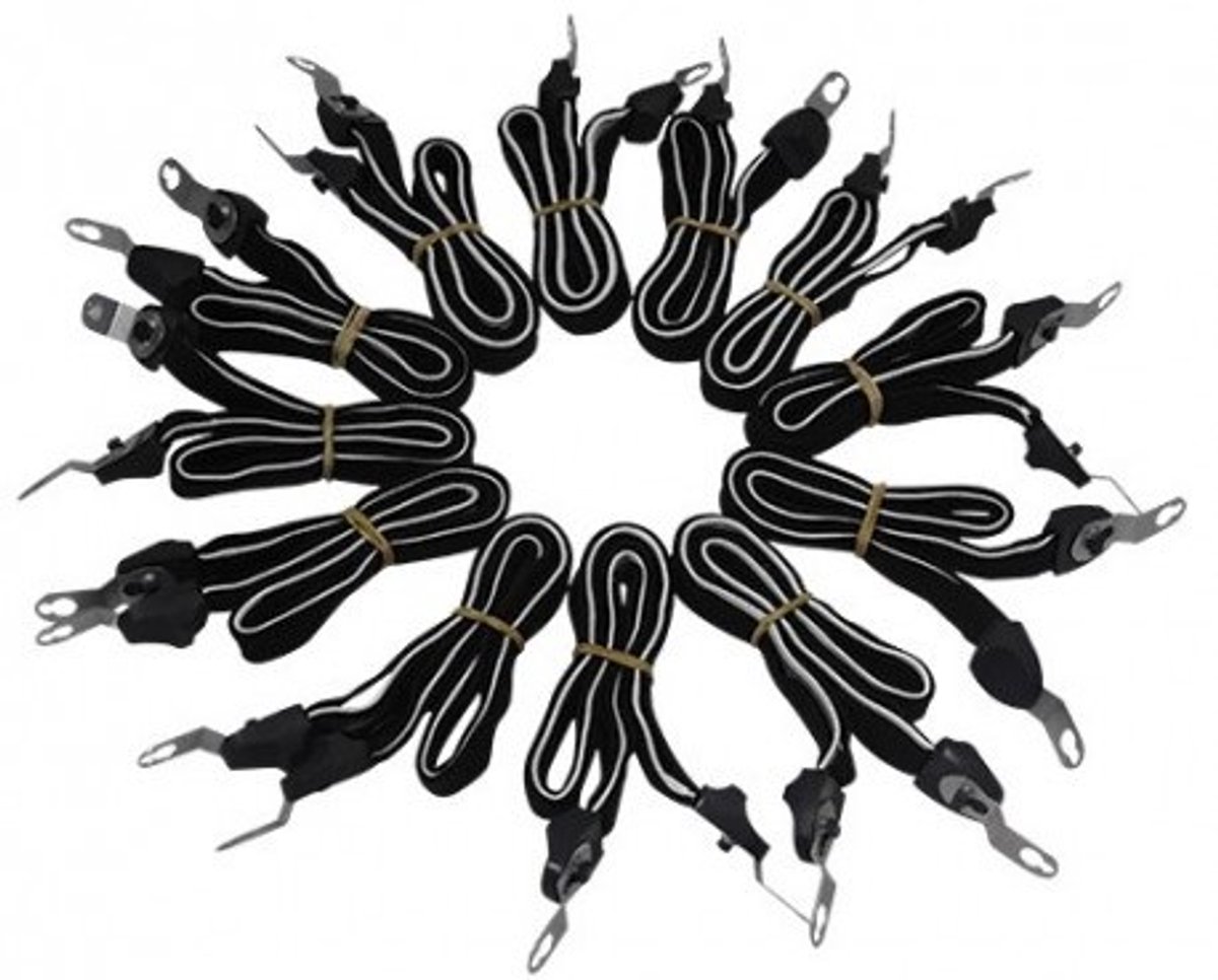 DE POORT snelbinder 76cm  zwart / wit , (20 stuks, bulk)