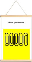 JUNIQE - Posterhanger German Chaos -20x30 /Geel & Zwart