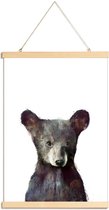 JUNIQE - Posterhanger Beertje illustratie -30x45 /Bruin & Wit