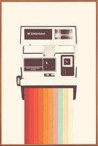 JUNIQE - Poster met kunststof lijst Instant Camera Rainbow -13x18