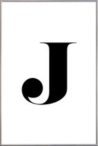 JUNIQE - Poster met kunststof lijst J -13x18 /Wit & Zwart