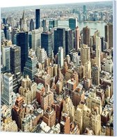 HalloFrame - Schilderij - New York City Manhattan Boven Wandgeschroefd - Zwart - 140 X 140 Cm