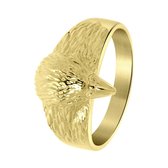 Lucardi Heren Goldplated ring adelaar - Ring - Cadeau - Staal - Goudkleurig
