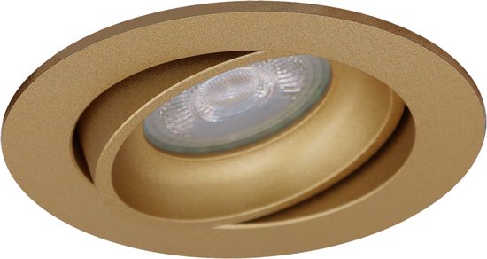 Spot Armatuur GU10 - Proma Delton Pro - GU10 Inbouwspot - Rond - Goud - Aluminium - Kantelbaar - Ø82mm