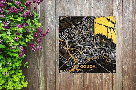 Nappe de jardin Plan d'étage - Gouda - Or - Zwart - 100x100 cm