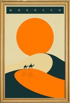 JUNIQE - Poster met houten lijst Morocco -20x30 /Ivoor & Oranje