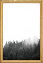JUNIQE - Poster met houten lijst Walk Through The Forest -20x30 /Grijs