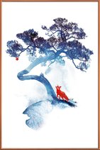 JUNIQE - Poster met kunststof lijst The Last Apple Tree -40x60 /Blauw