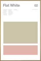JUNIQE - Poster met kunststof lijst Flat white - minimalistisch -40x60