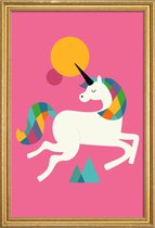 JUNIQE - Poster met houten lijst To Be A Unicorn -13x18 /Kleurrijk