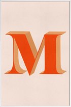 JUNIQE - Poster met kunststof lijst Red M -13x18 /Ivoor & Rood