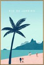 JUNIQE - Poster met kunststof lijst Rio De Janeiro - retro -40x60