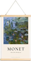 JUNIQE - Posterhanger Monet - Water Lilies, Morning -40x60 /Blauw &