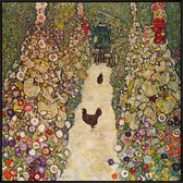 JUNIQE - Poster in kunststof lijst Klimt - Garden Path with Hens
