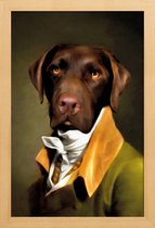 JUNIQE - Poster met houten lijst Teun – Aristocratische Hond -13x18