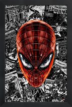 JUNIQE - Poster in houten lijst The Spider-Man - Een stripheld -30x45