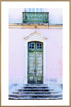 JUNIQE - Poster met kunststof lijst Lisbon Doorway -40x60 /Groen &