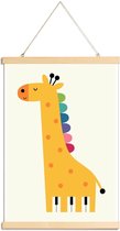 JUNIQE - Posterhanger Giraffe Piano -40x60 /Geel