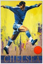 JUNIQE - Poster met kunststof lijst One Love - Chelsea -13x18 /Blauw &