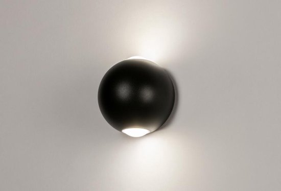 Lumidora Applique 73489-2 - Lumières LED intégré - 6.0 Watt - 280 Lumen - 2700 Kelvin - Zwart - Métal - Lampe d' extérieur - Lampe de salle de bains - IP54 - ⌀ 10 cm