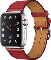 Apple Watch 38/40MM Leren Bandje - Leer - Horloge Bandje - Polsband - Kunstleer - Apple Watch 1 / 2 / 3 / 4 / 5 / 6 / SE - Rood